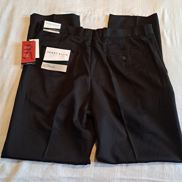 Perry Ellis men's 36 x 32 black portfolio modern fit folio-flex, New - Picture 6 of 9